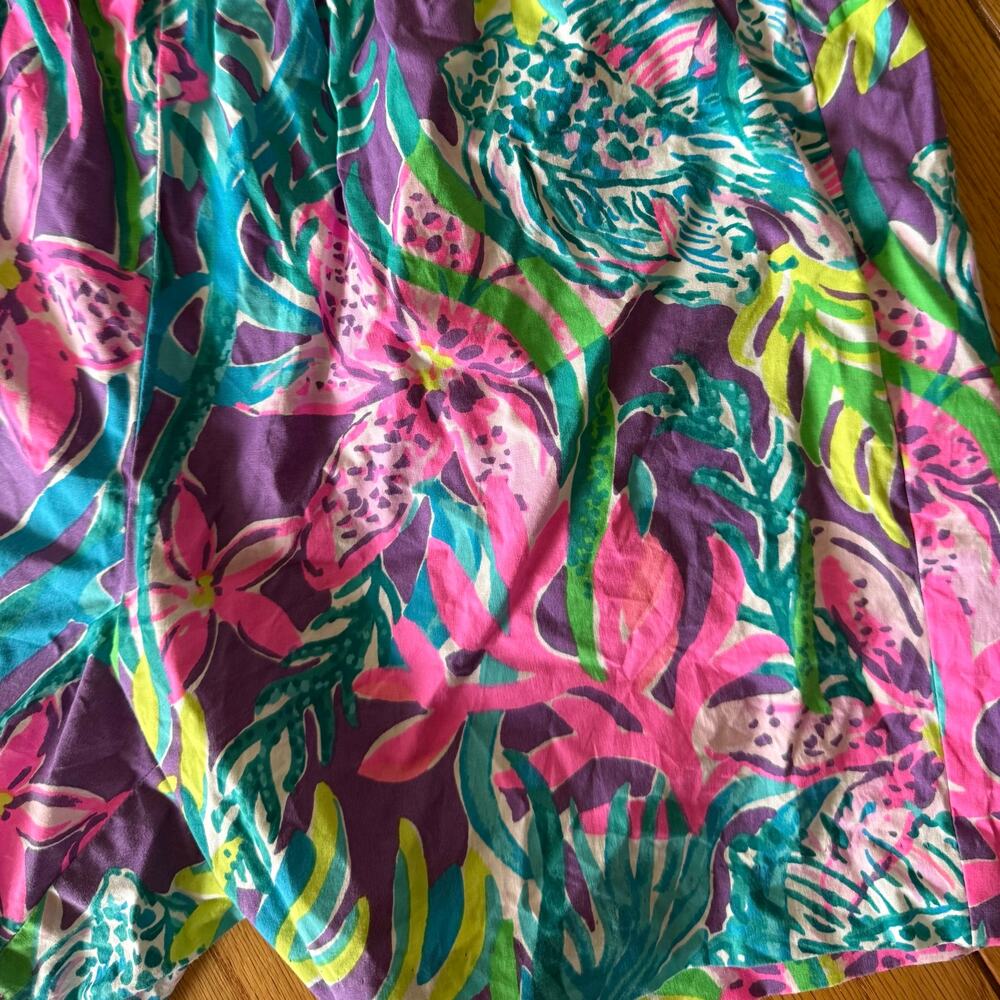 Lilly Pulitzer Tropical Floral High Waist Shorts Pink Purple Women’s Small - Picture 4 of 11
